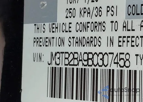 2011 Mazda Cx-9 Sport z USA, uszkodzony, nr VIN JM3TB2BA9B0307458